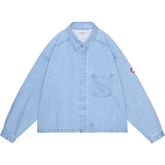 WASHED DENIM SHORT SHIRT JACKET