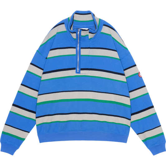 STRIPE DBL KNIT HALF ZIP