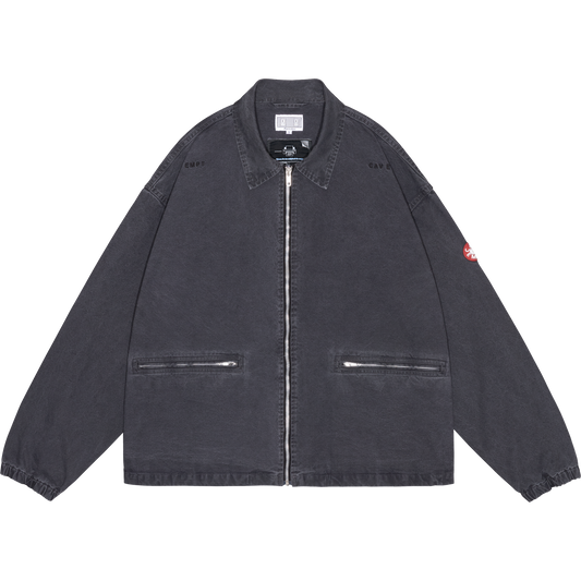 WASHED COTTON CANVAS ZIP JACKET