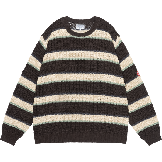 STRIPE LOOSE WAFFLE KNIT