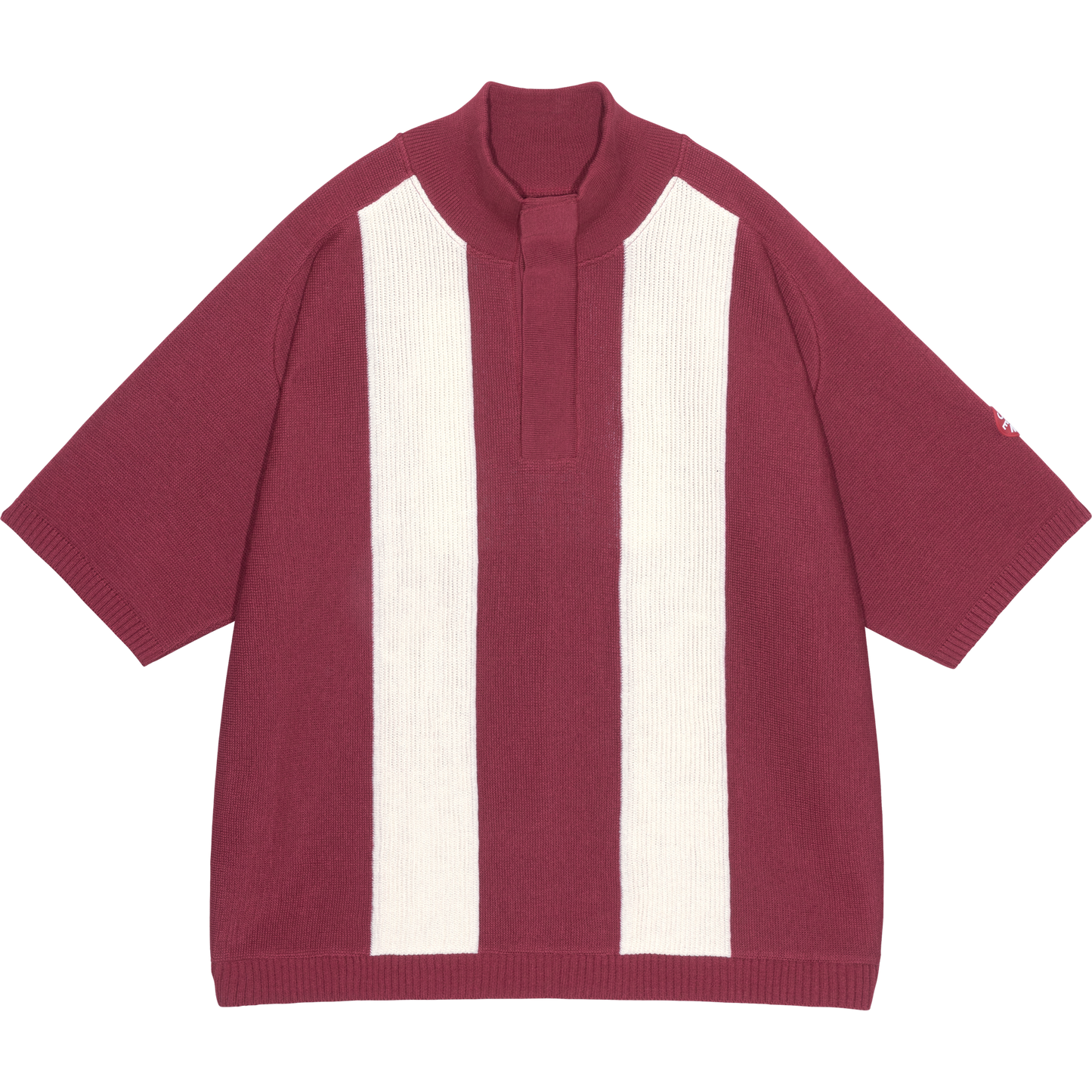 HALF BUTTON UP SHORT SLEEVE KNIT